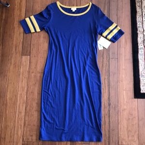 NWT Lularoe Athletic Navy and Gold Julia